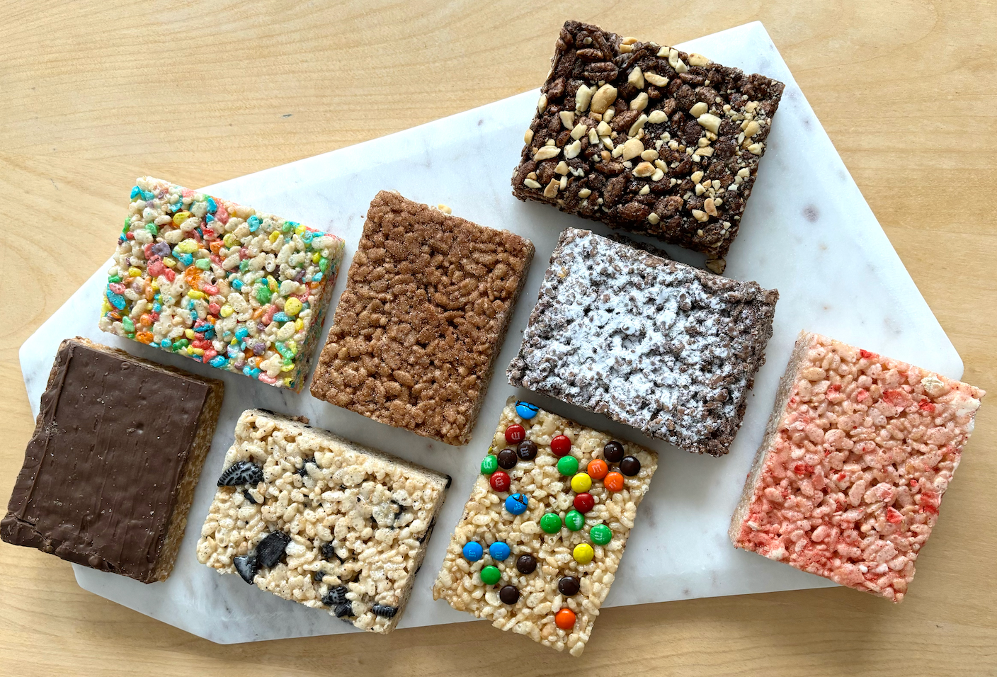 Redcliff Bakery square bars and baked goods product overview